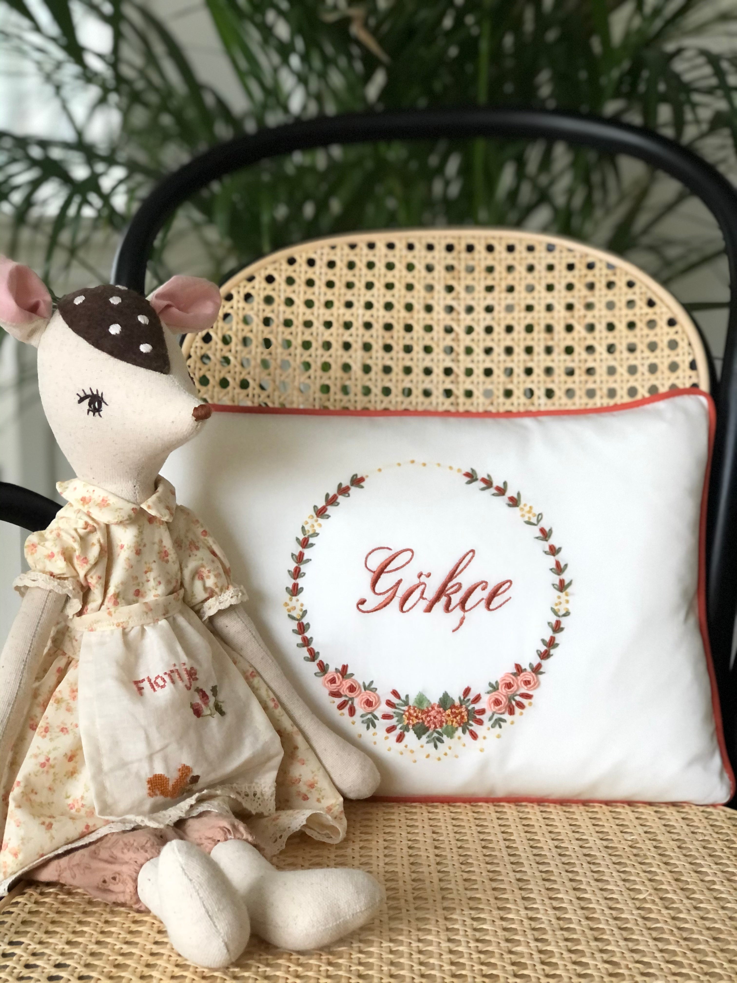 Hydrangea Model Decorative Baby Pillow - Tile