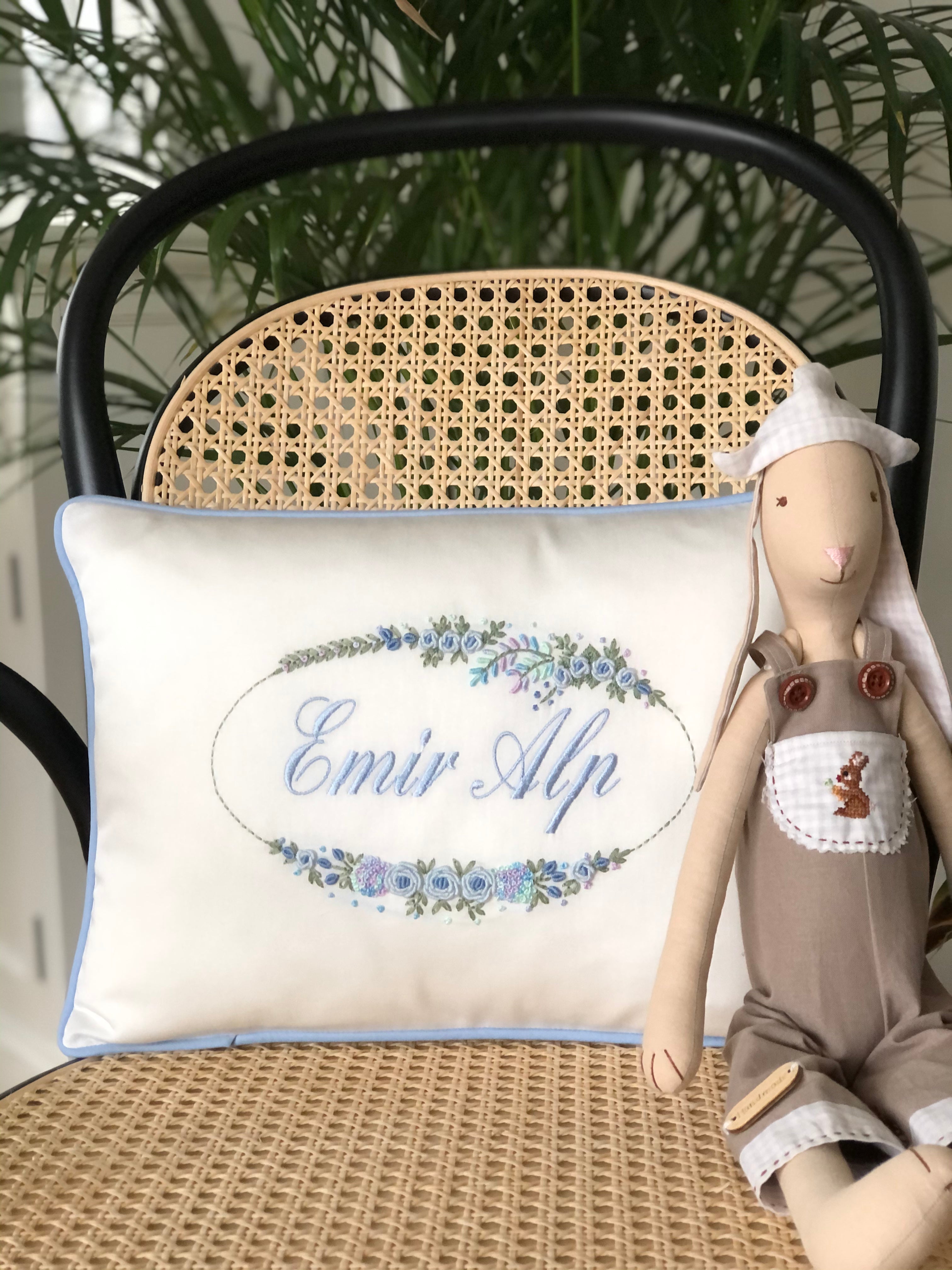 Belcekız Model Decorative Baby Pillow - Blue