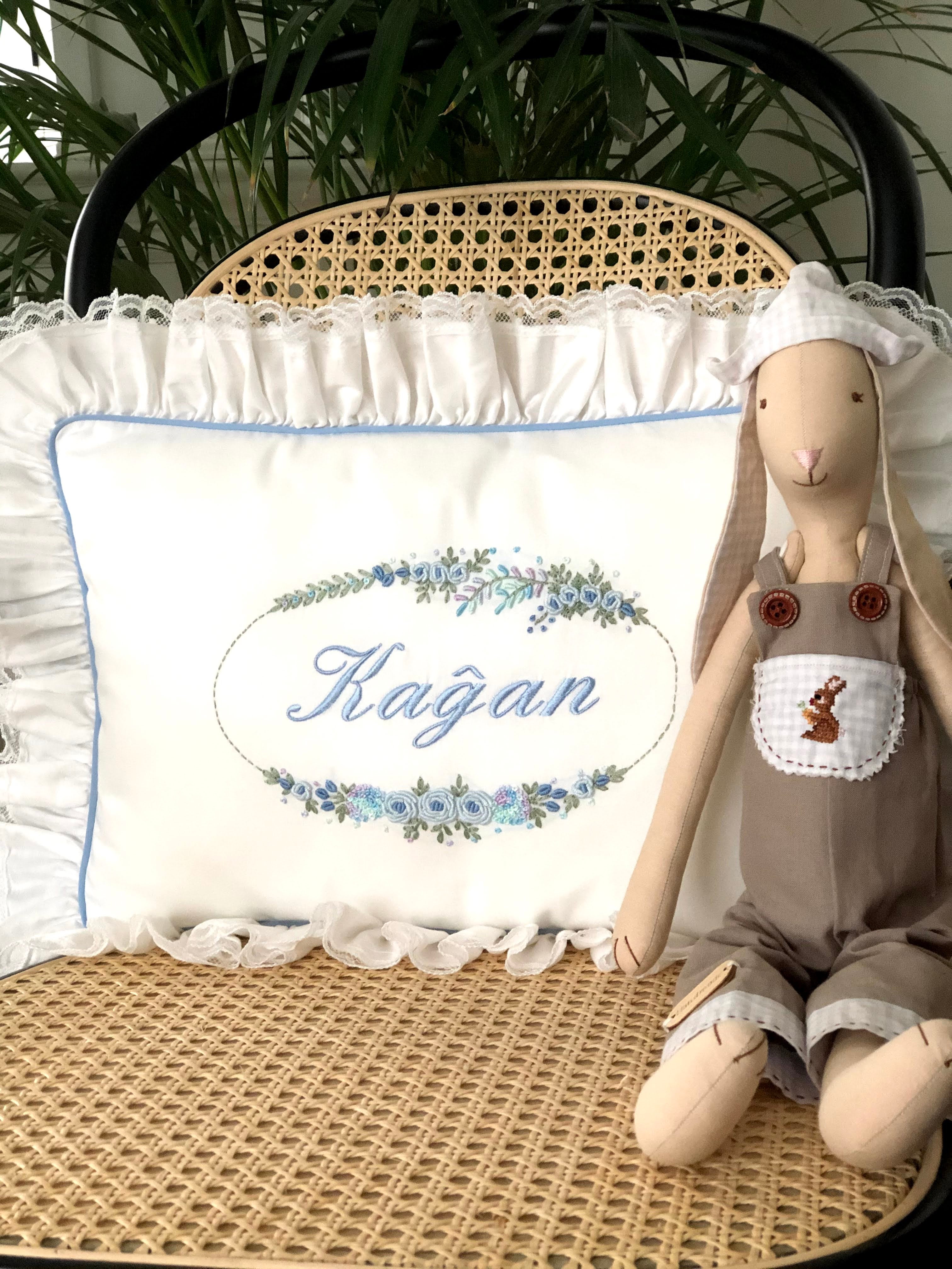 Belcekız Model Decorative Baby Pillow - Blue