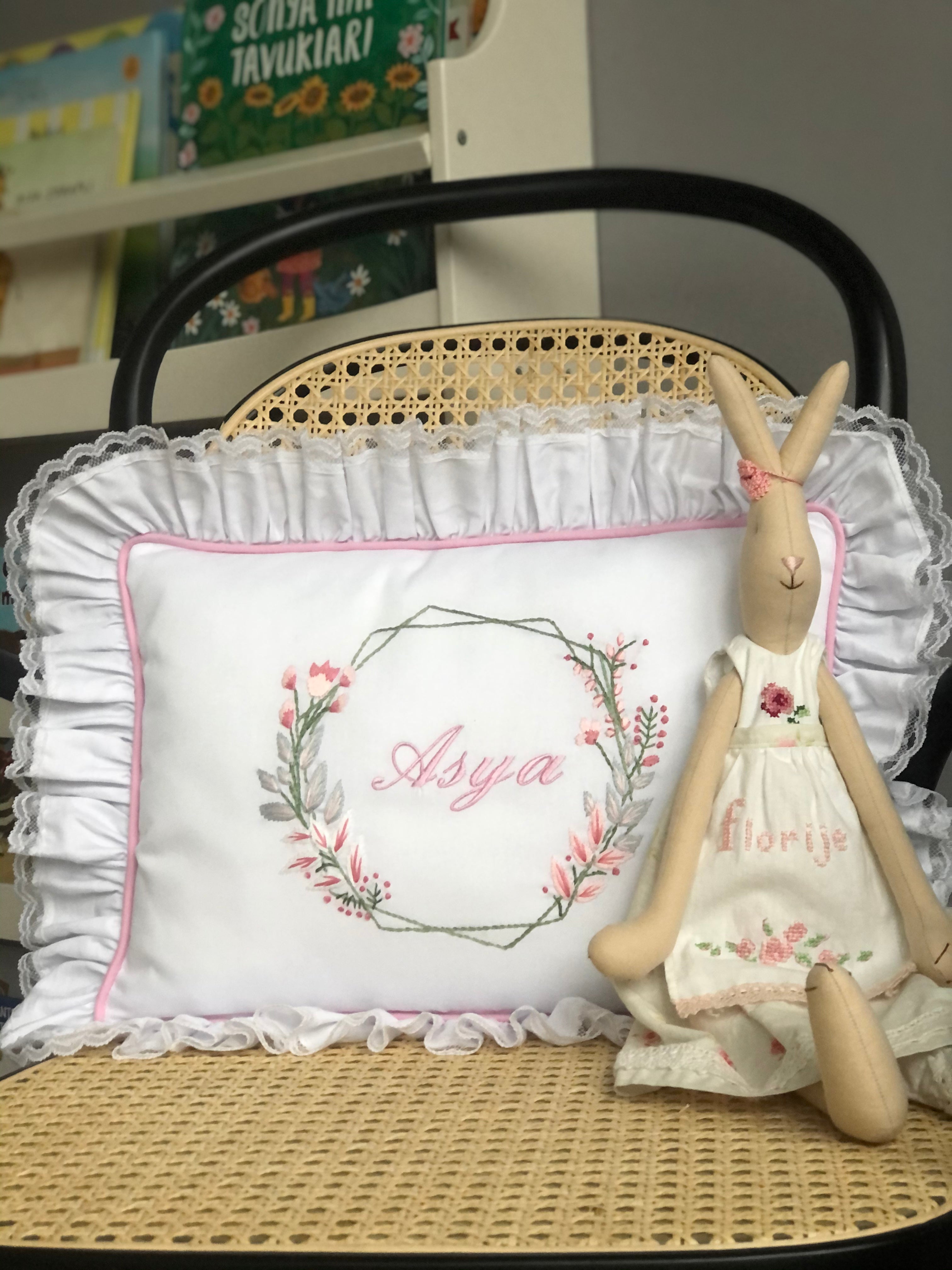 Geometry Pattern Decorative Baby Pillow - Pink