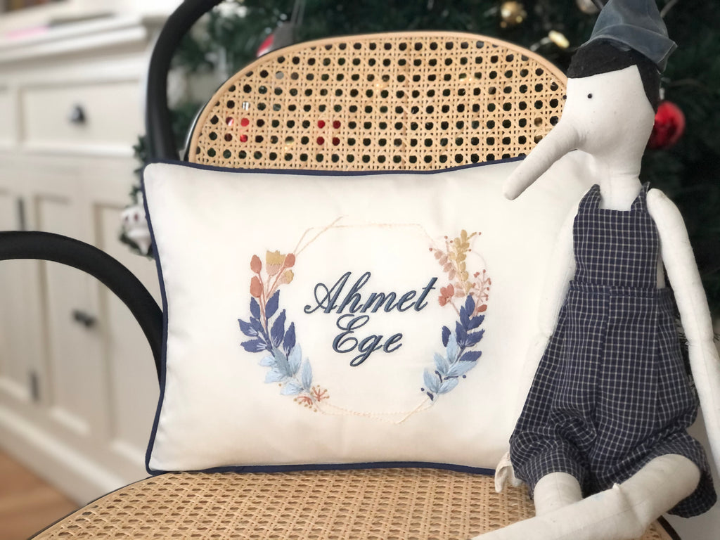 Geometri Model Dekoratif Bebek Yastığı - Lacivert