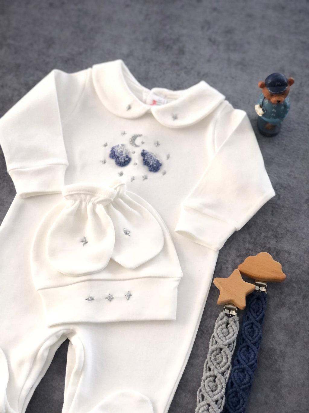 Twinkle El Işi Yenidoğan 3 Parça Tulum Seti Lacivert