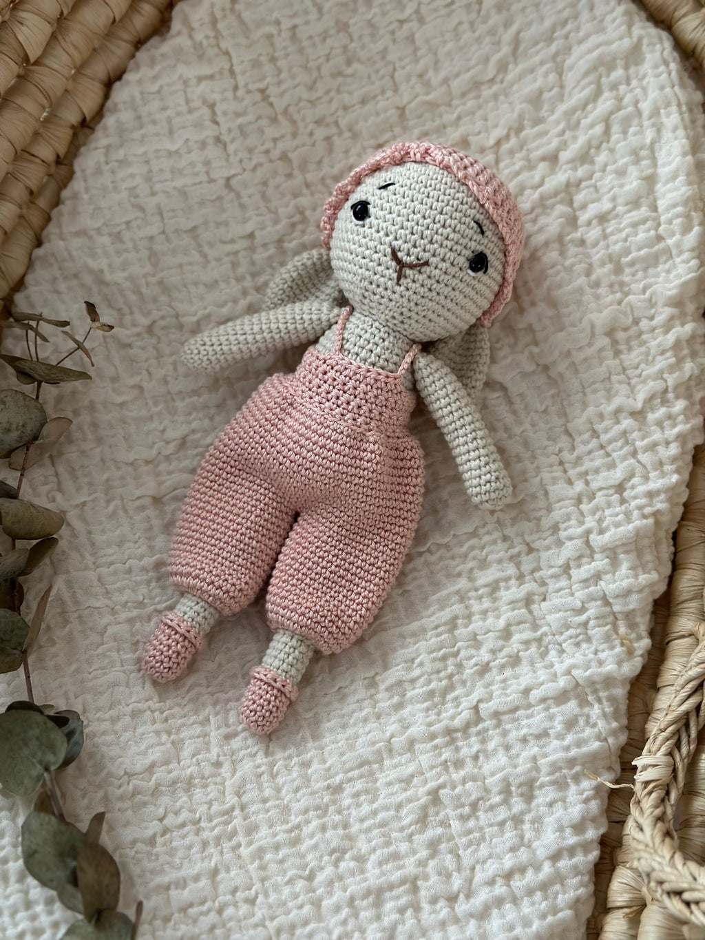 Amigurumi Sevimli Bebek Uyku Arkadaşı Gül Kurusu