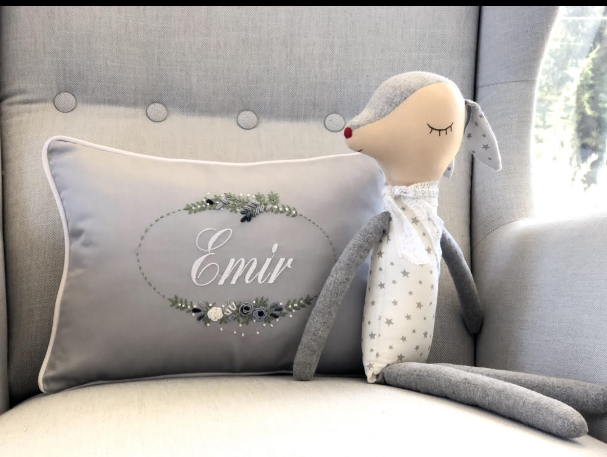 Atlas Model Decorative Baby Pillow - Gray