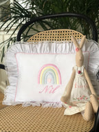 Rainbow Pattern Decorative Baby Pillow - Pink