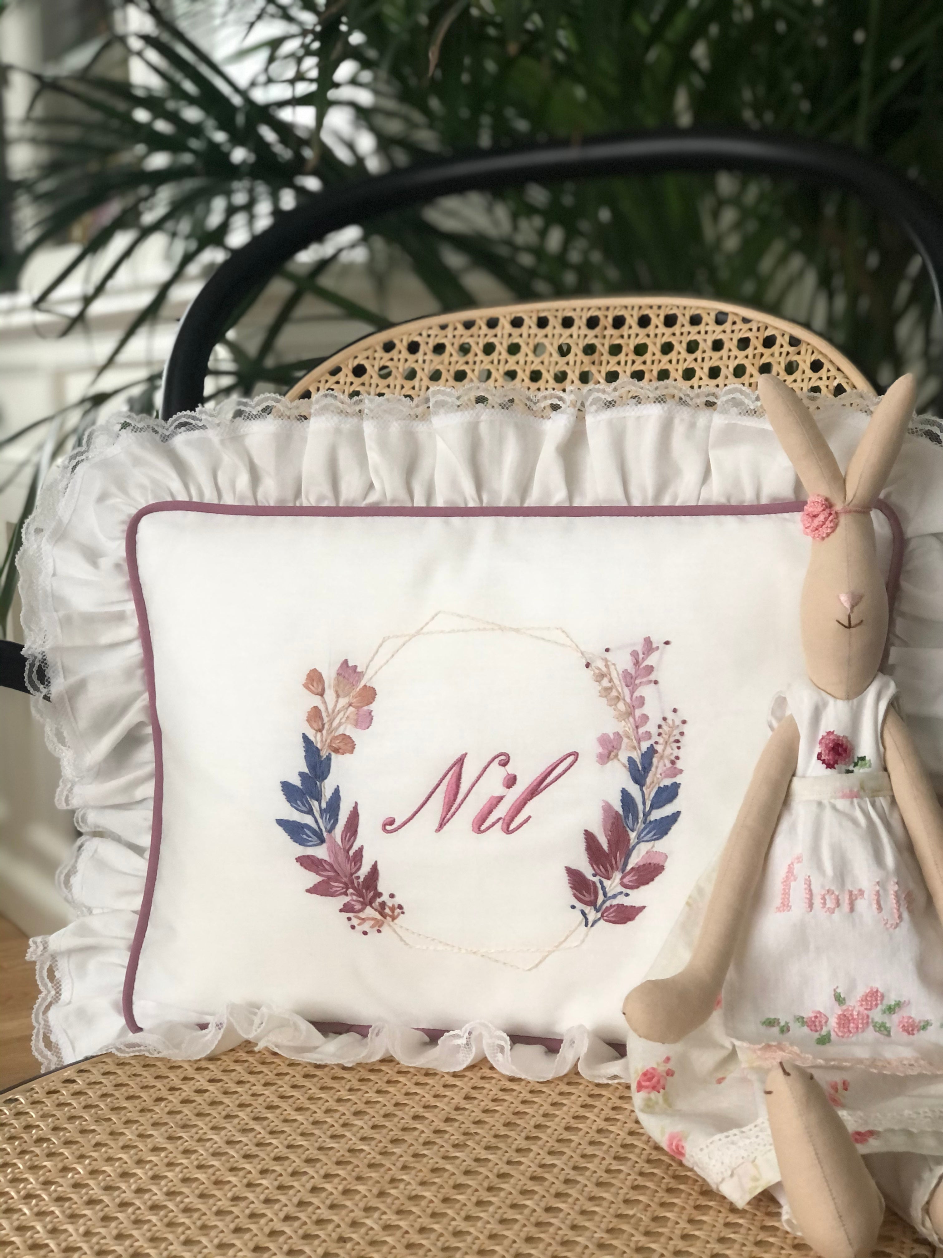 Geometry Model Decorative Baby Pillow - Dusty Rose