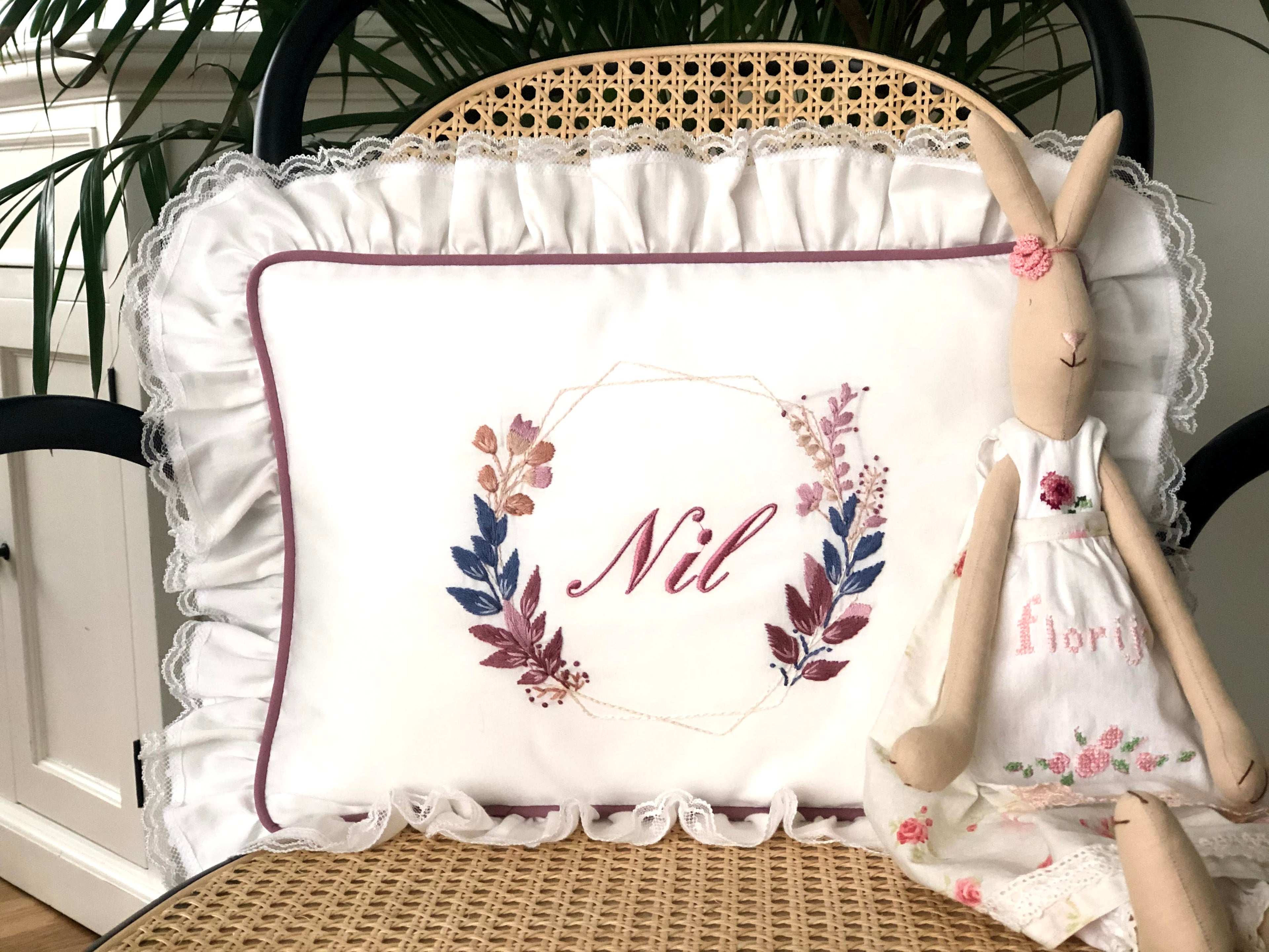 Geometry Model Decorative Baby Pillow - Dusty Rose