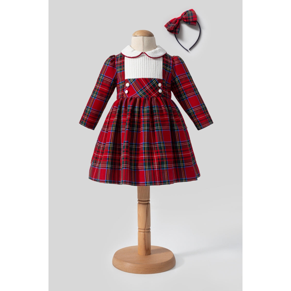 Elena– Red Plaid Baby Girl Dress | Christmas Dress for 2-5 Years Olds - Includes Hairband