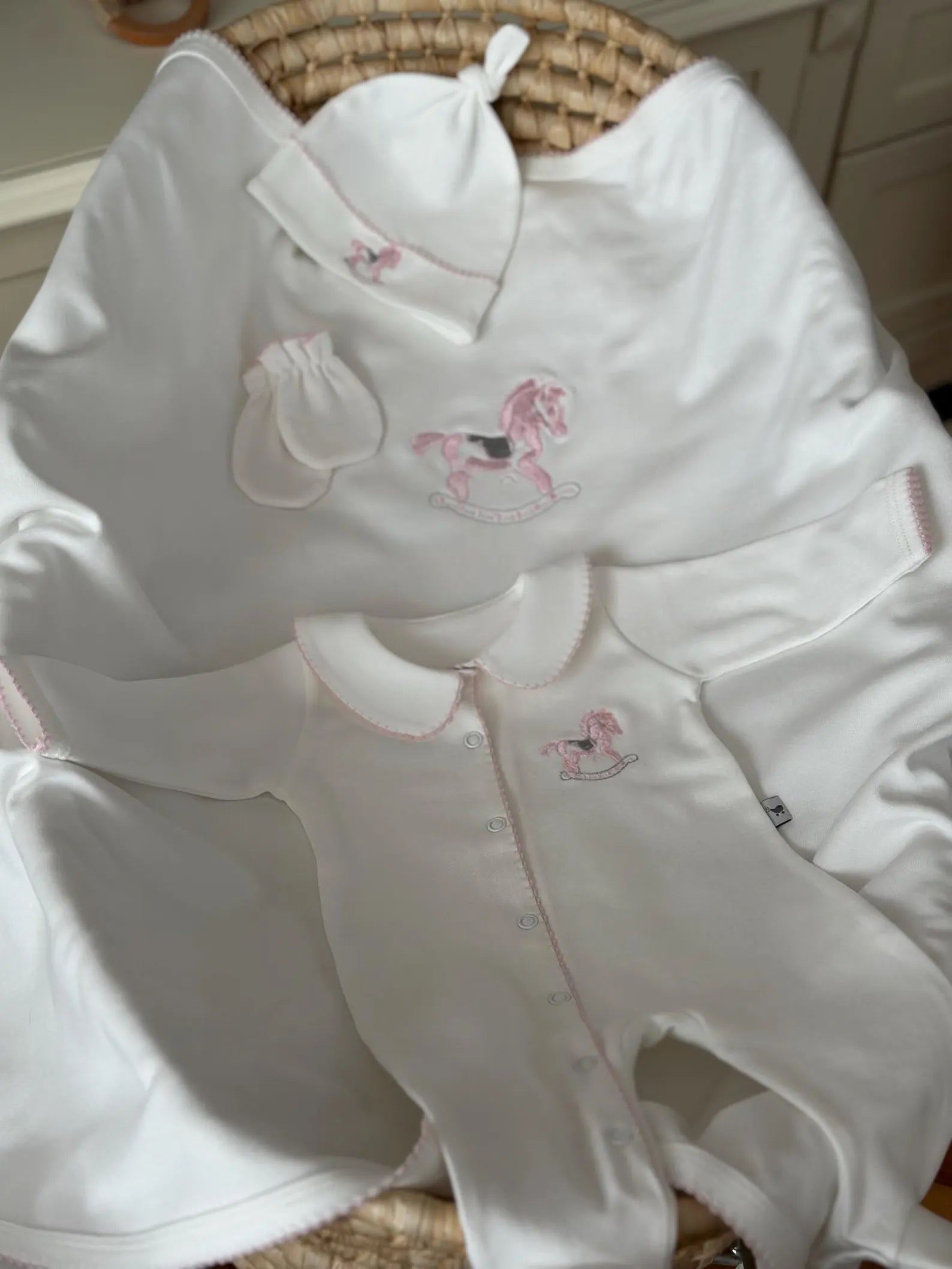 Carousel Kız Bebek Organik Yenidoğan Seti Pembe