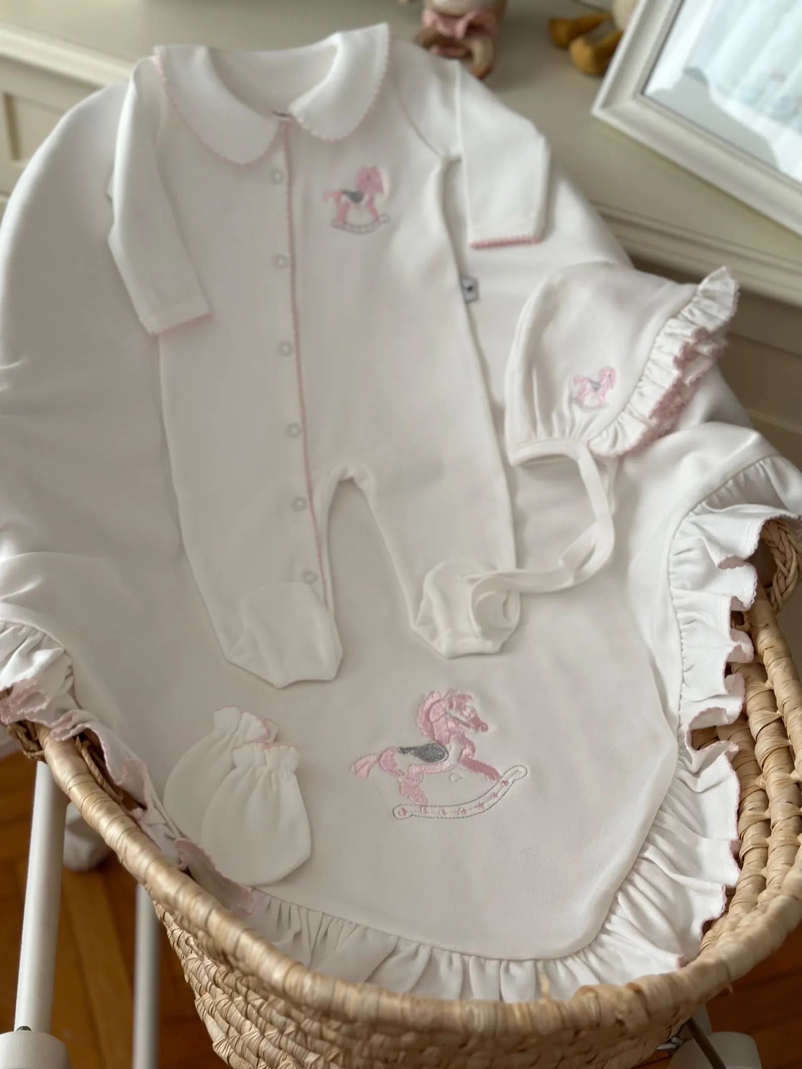 Carousel Kız Bebek Organik Yenidoğan Seti Pembe