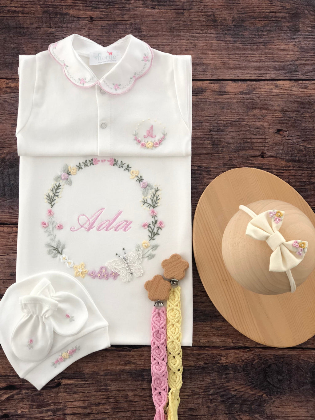 Kelebek Rüyası Hastane Çıkışı Seti - Sarı&Pembe