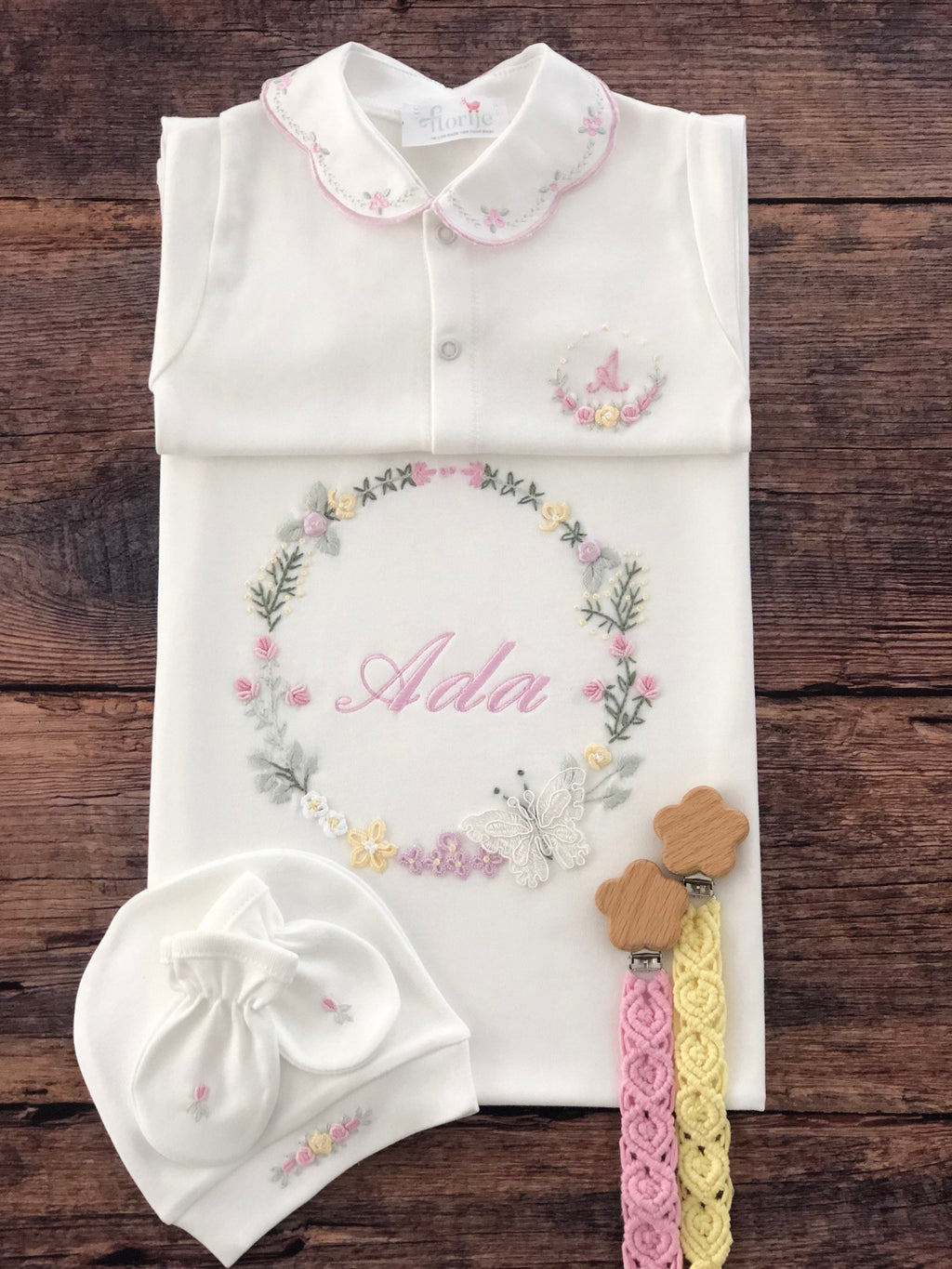 Kelebek Rüyası Hastane Çıkışı Seti - Sarı&Pembe