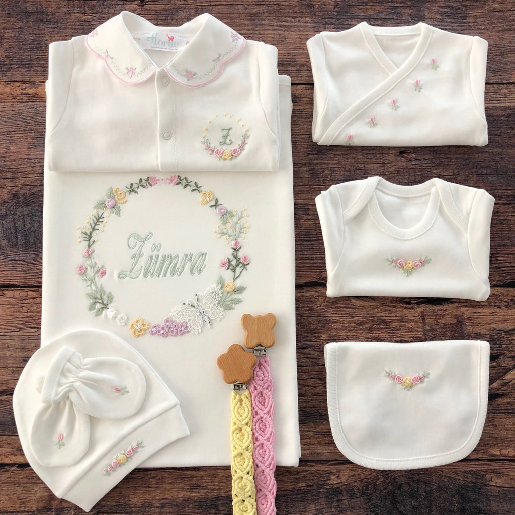 Kelebek Rüyası Hastane Çıkışı Seti - Sarı&Pembe