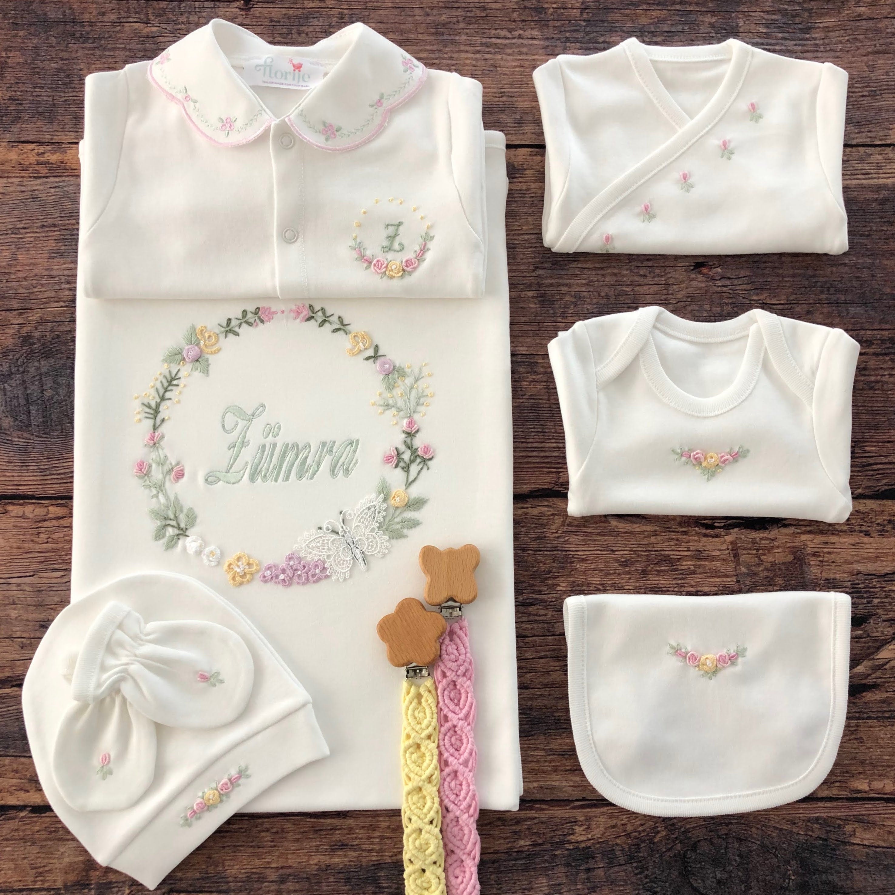 Kelebek Rüyası Hastane Çıkışı Seti - Sarı&Pembe