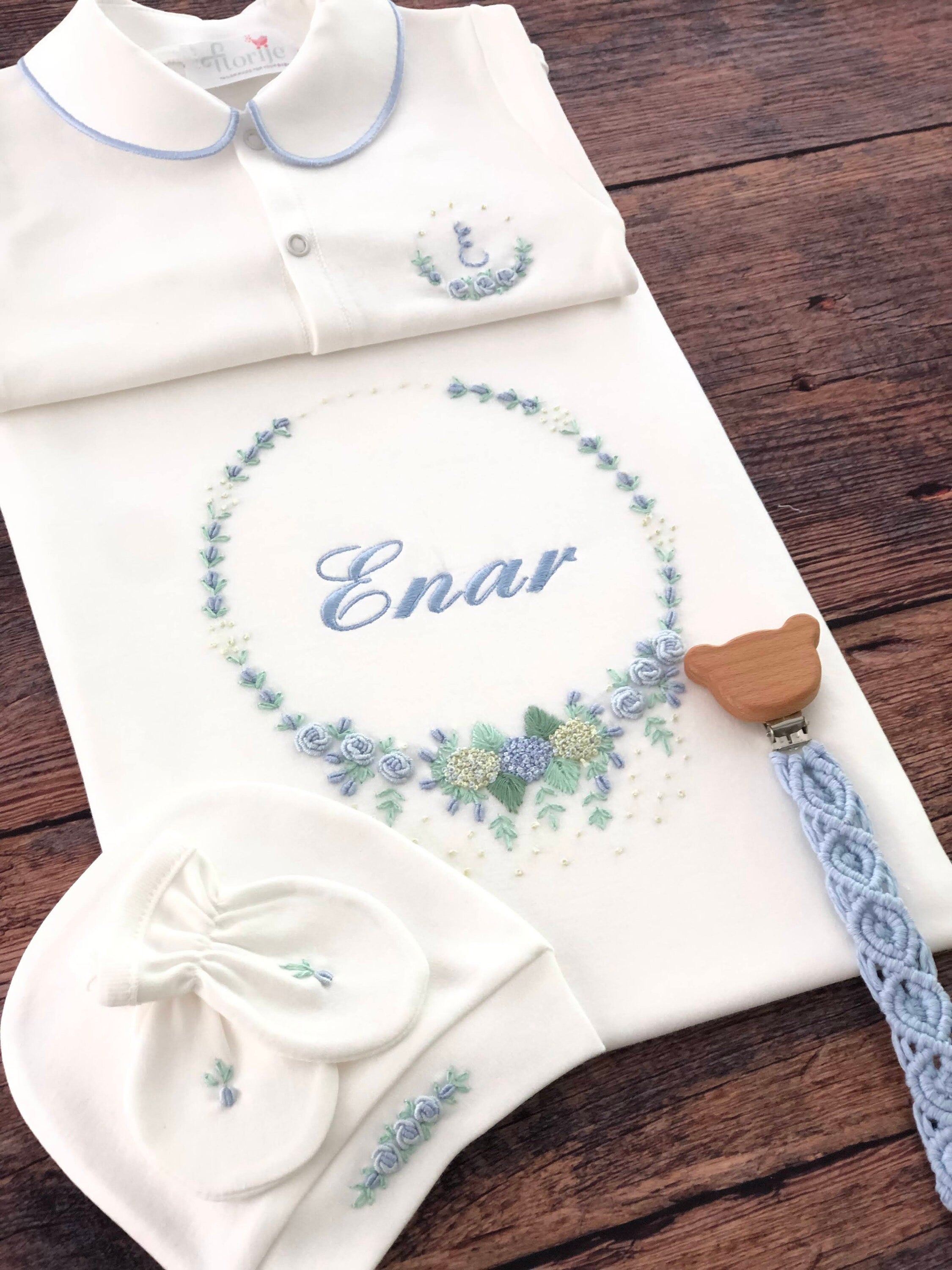 Ortanca Model Hastane Çıkışı Seti Mavi&Mint