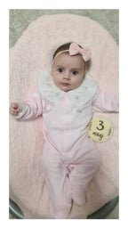 Pembe Nakışlı 3 Parça Tulum Seti