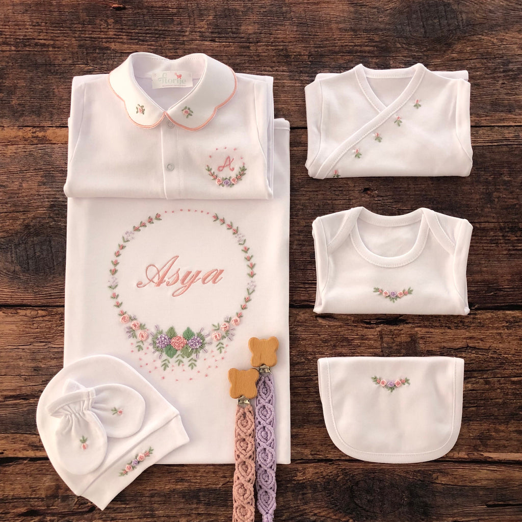 Ortanca Model Hastane Çıkışı Seti Gül Kurusu