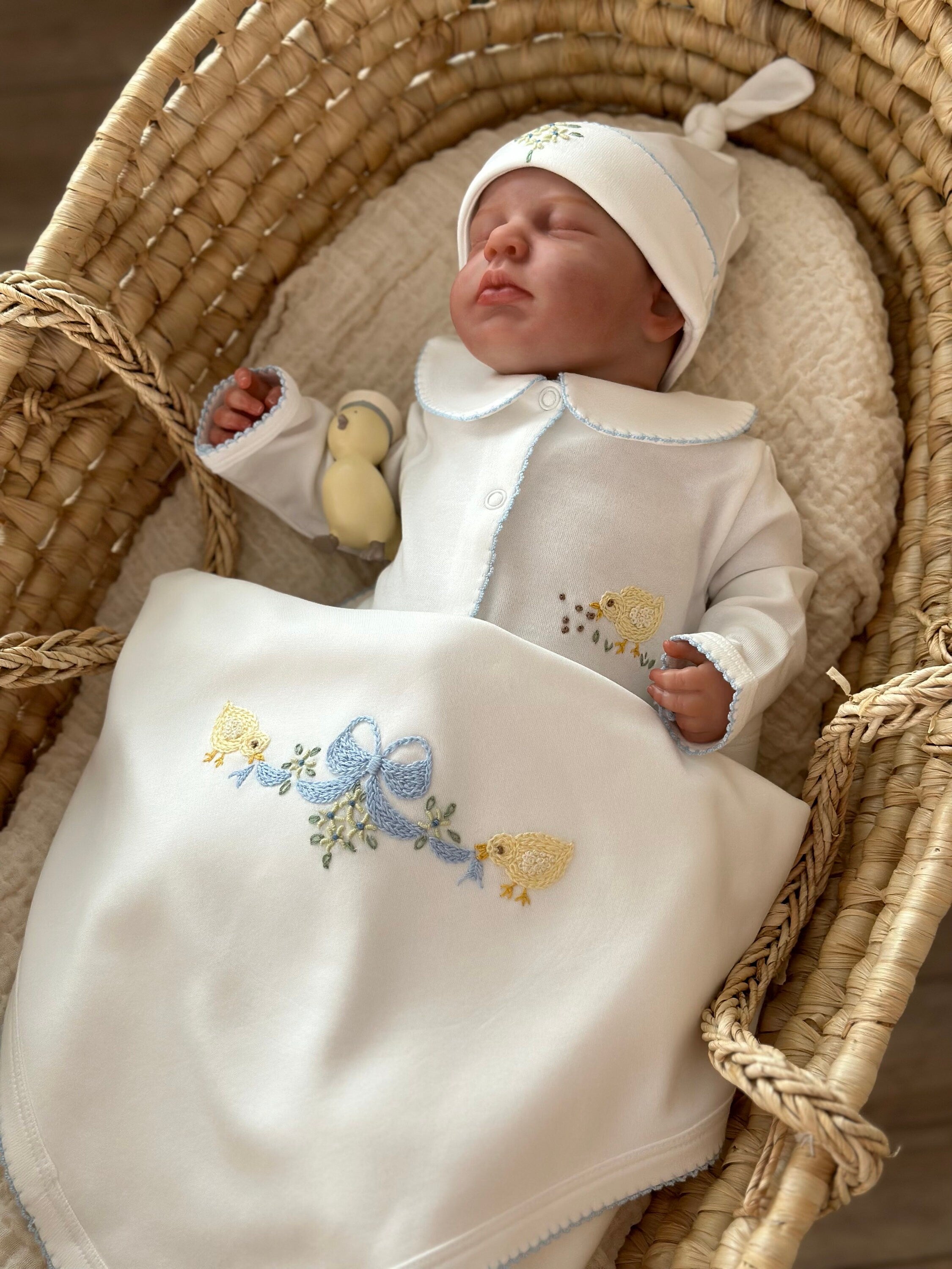 Little Chick Organik Yenidoğan Seti – Kroşeta Kenar Detaylı