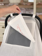 Tavşan Peter Rabbit İşlemeli Keten Puset Örtüsü