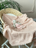 El Örgüsü Gül Kurusu Bebek Battaniyesi