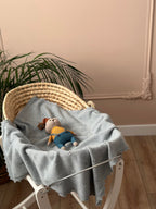 El Örgüsü Gri Bebek Battaniyesi