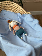 El Örgüsü Mavi Bebek Battaniyesi