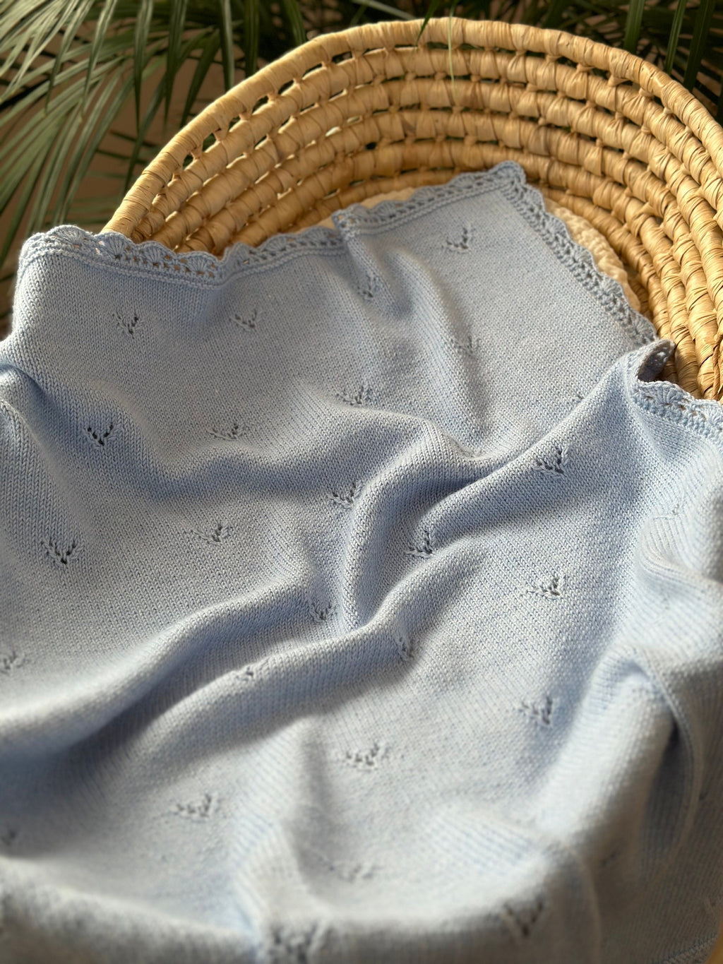 El Örgüsü Mavi Bebek Battaniyesi