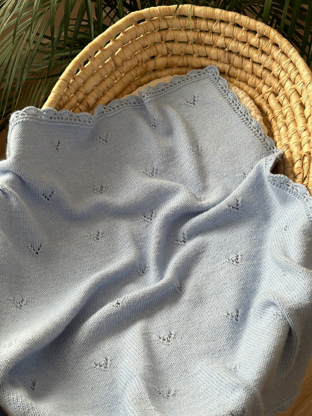 El Örgüsü Mavi Bebek Battaniyesi