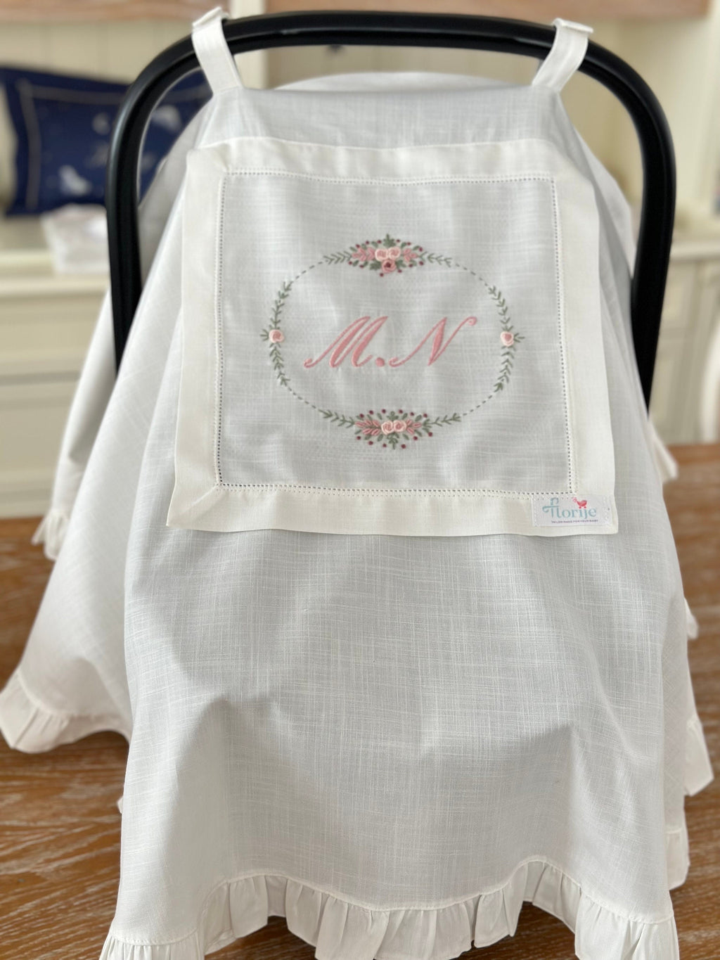 Dusty Rose Keten Puset Örtüsü Oval Model - Gül Kurusu