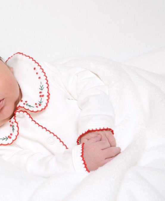 Kırmızı Çelenk Harfli Organik Yenidoğan Seti