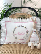 Kelebek Rüyası Dekoratif Bebek Yastığı - Sarı&Pembe