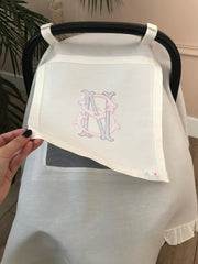 Monogram İşlemeli Keten Puset Örtüsü