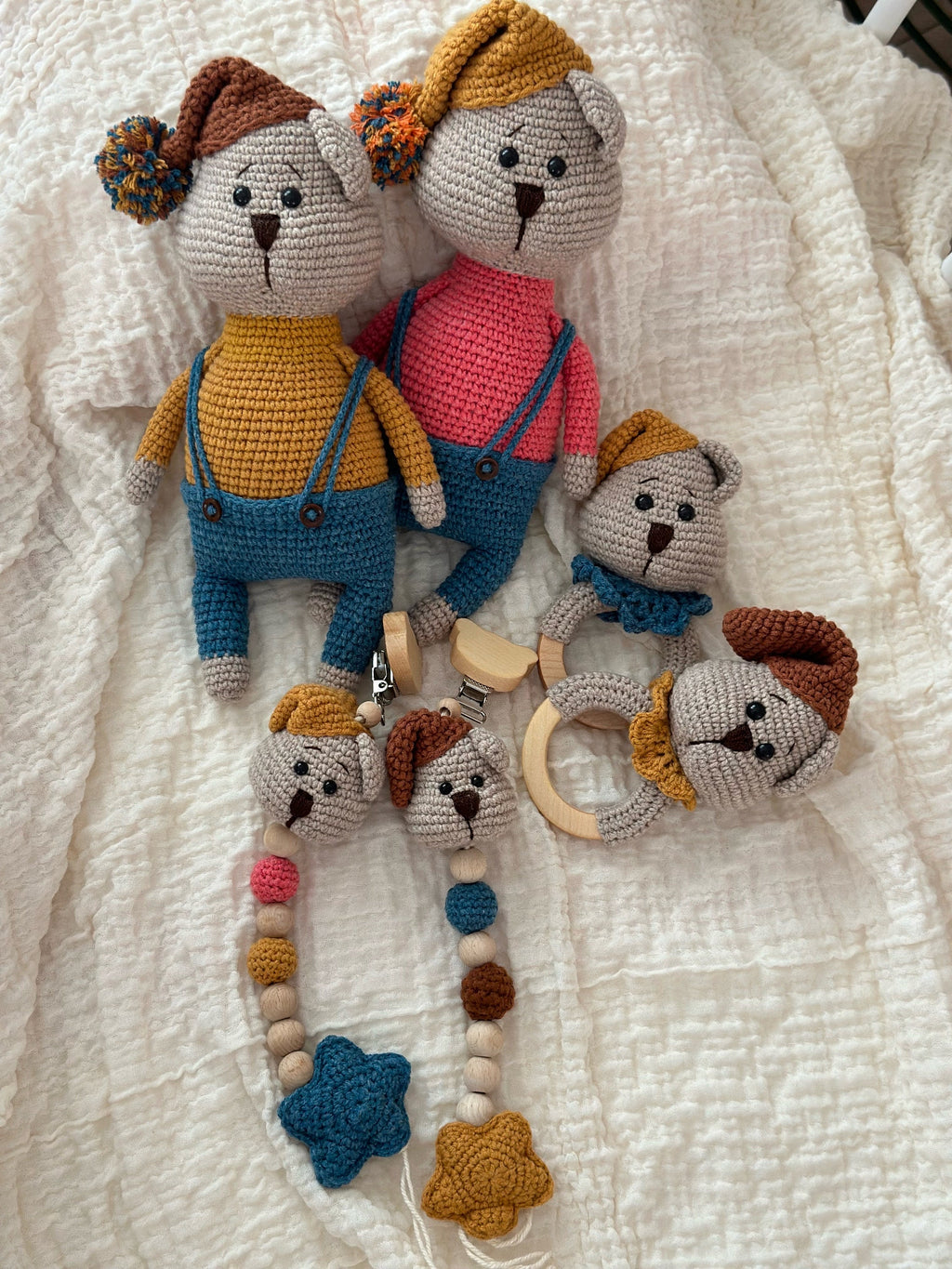 Amigurumi Ayıcık Model Bebek Seti – 3 Parça