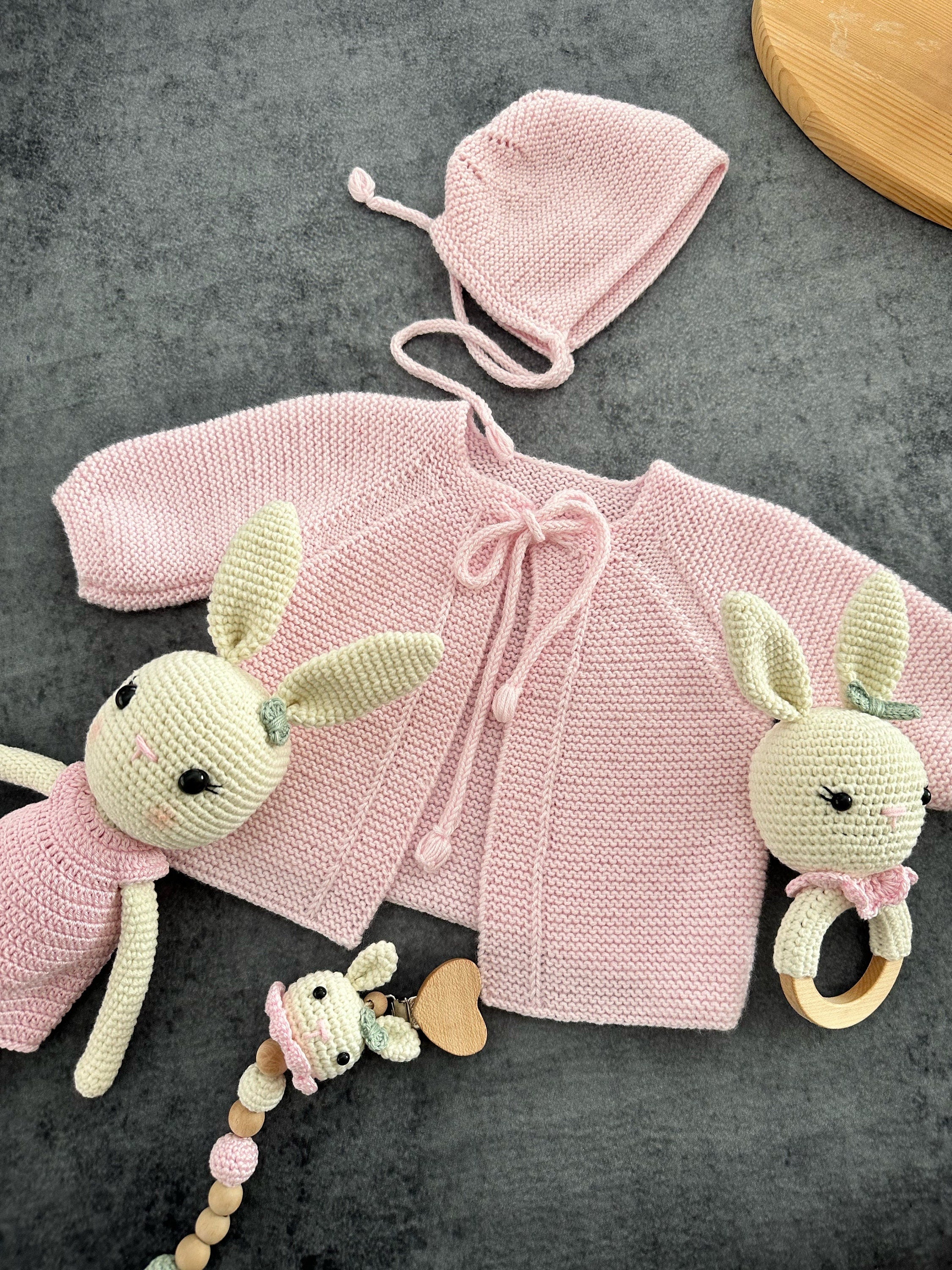 Amigurumi Tavşan Model Bebek Seti – 3 Parça