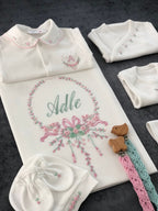 Damla Modeli Hastane Çıkışı Seti - Pembe&Mint