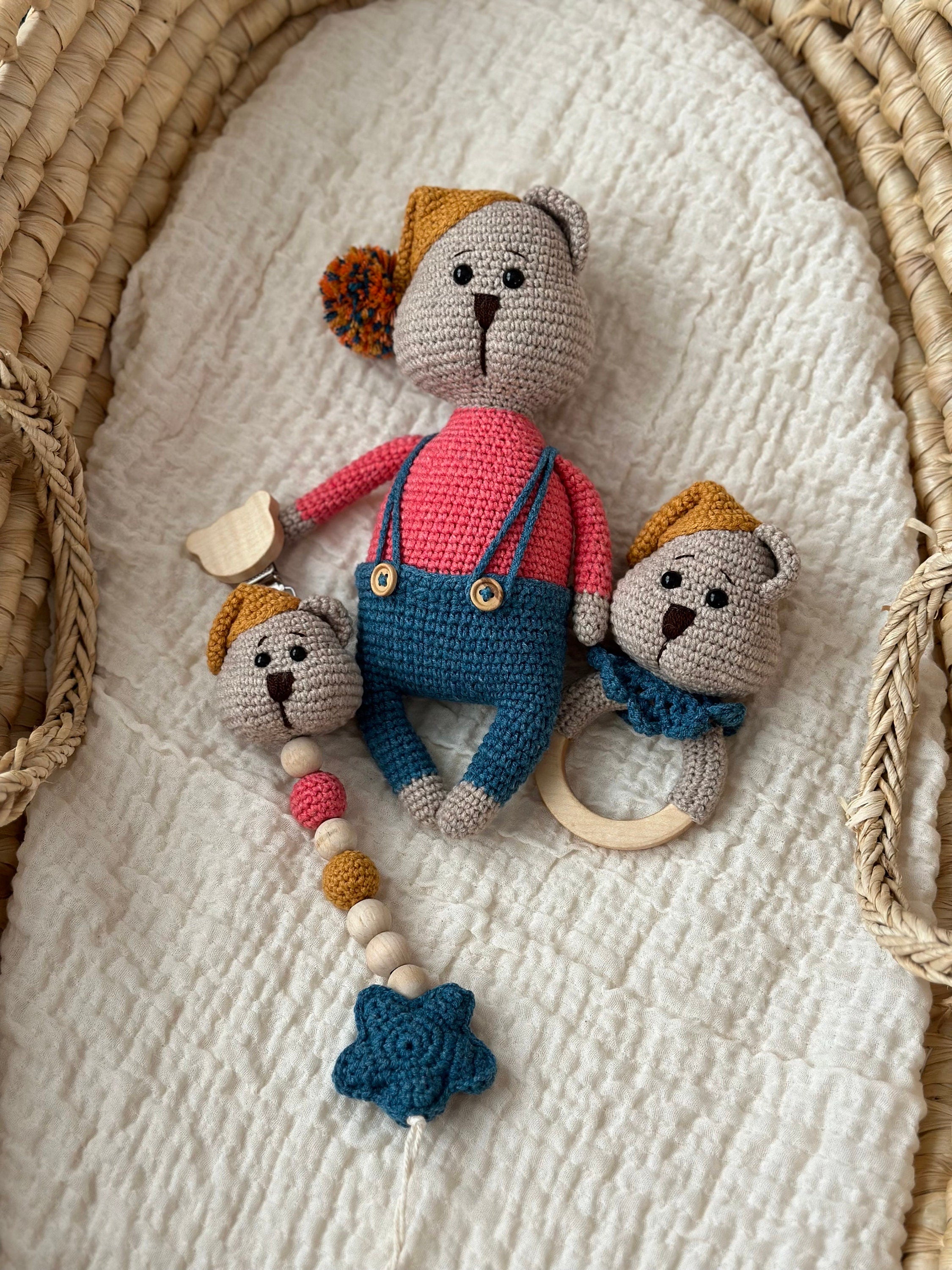 Amigurumi Ayıcık Model Bebek Seti – 3 Parça