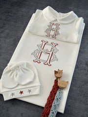 Monogram Nakışlı Hastane Çıkışı Seti