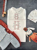 Monogram Nakışlı Hastane Çıkışı Seti