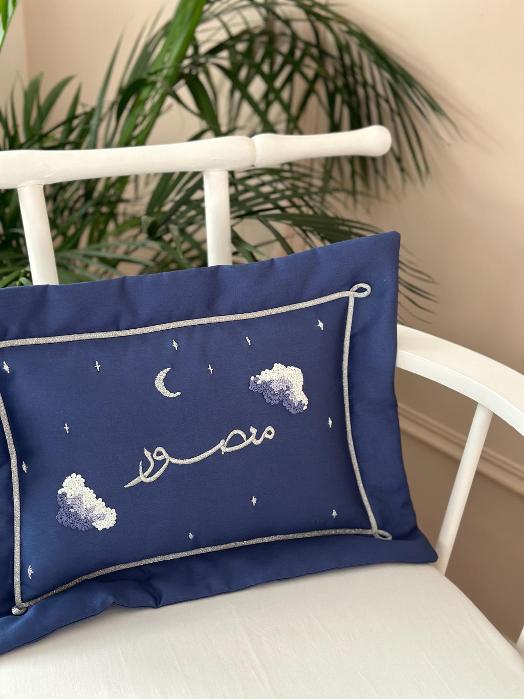 Twinkle Lacivert Dekoratif Bebek Yastığı – Pamuk Saten