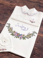 Boho Model Hastane Çıkışı Seti - Pembe&Lila