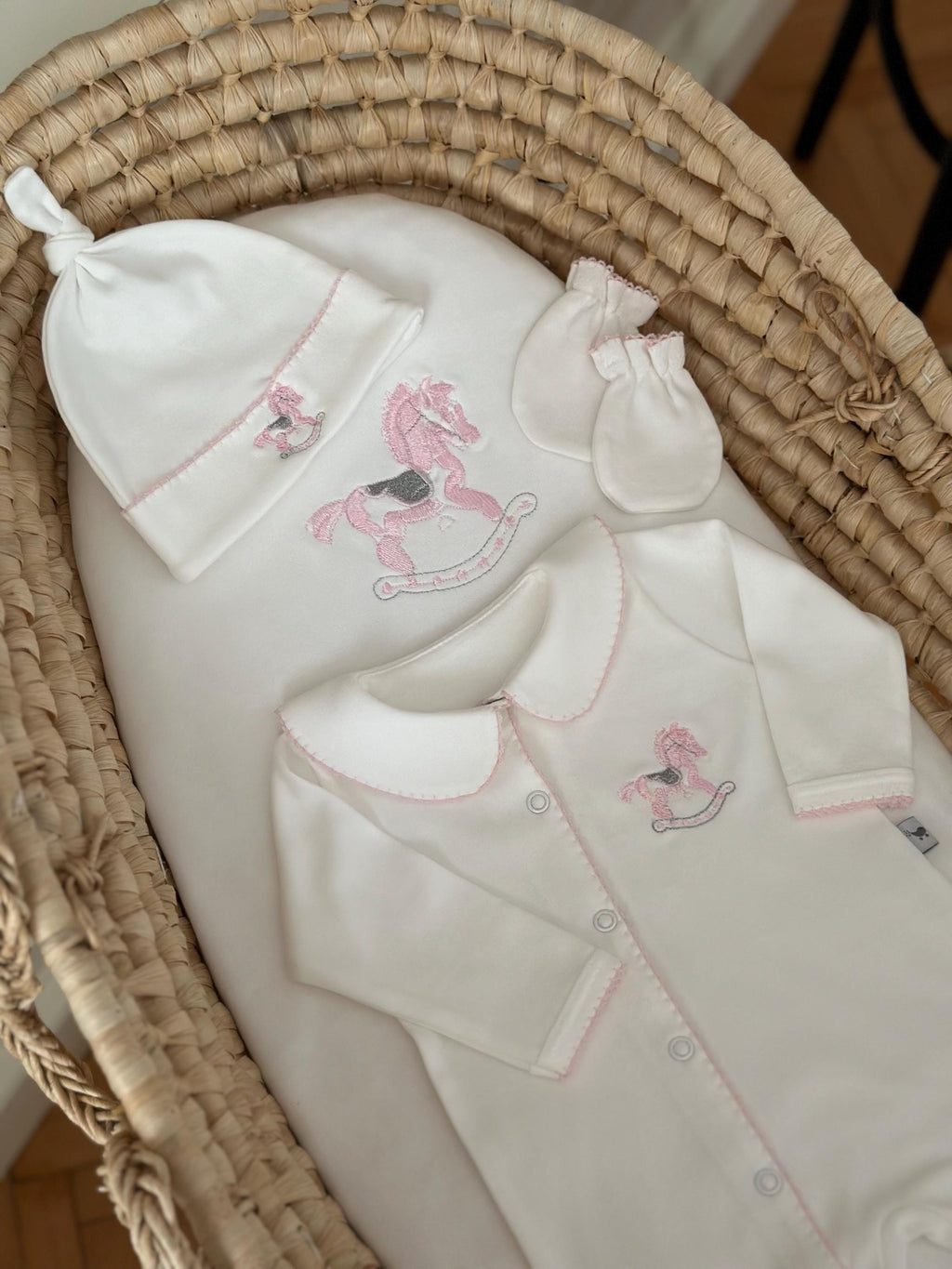 Carousel Kız Bebek Organik Yenidoğan Seti Pembe