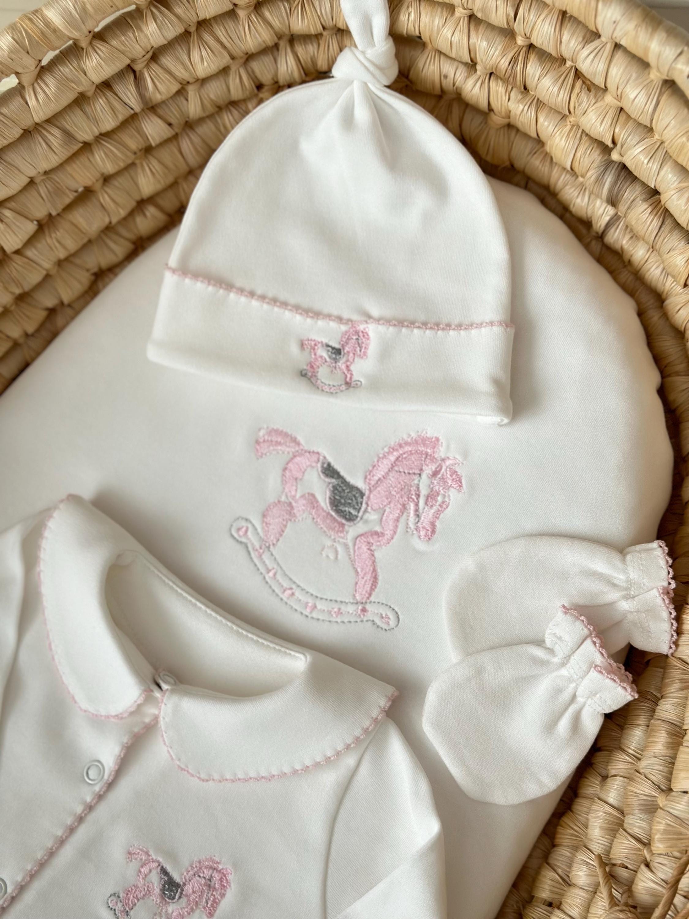 Carousel Kız Bebek Organik Yenidoğan Seti Pembe