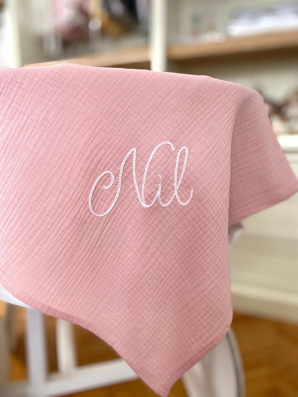 İsme Özel Müslin Battaniye Pembe