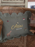 Kişiselleştirilmiş Keten Dilimli Bebek Yastığı