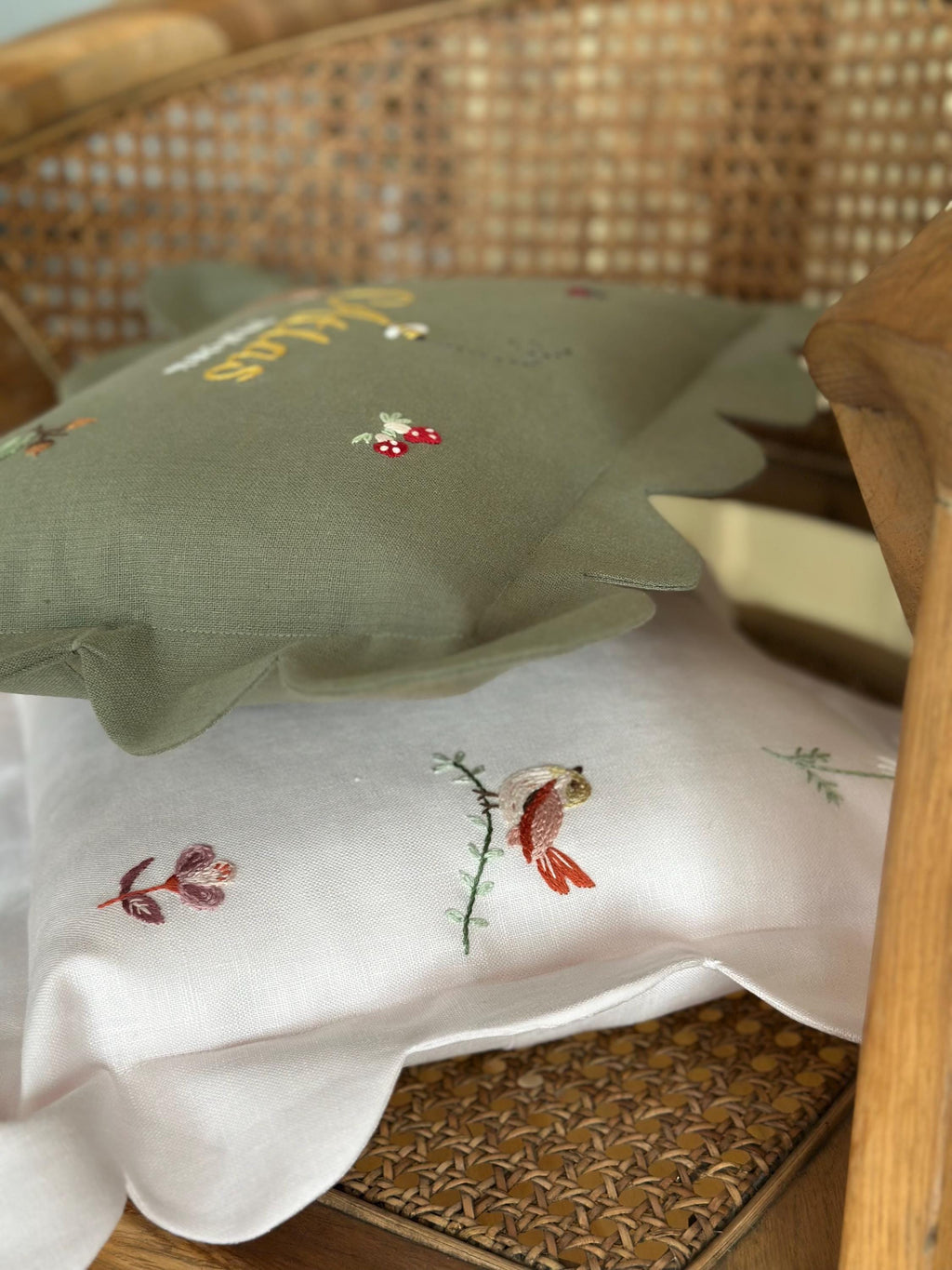 Kişiselleştirilmiş Keten Dilimli Bebek Yastığı