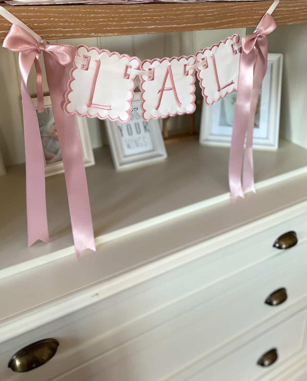 İsme Özel Makine Nakışlı Bebek Banner | Flama | Kapı Süsü