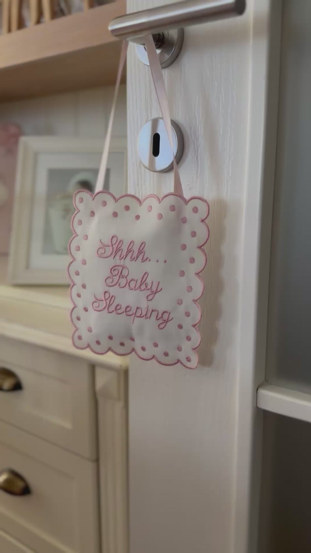 Kişiye Özel Keten “Baby Sleeping” Kapı Yastığı