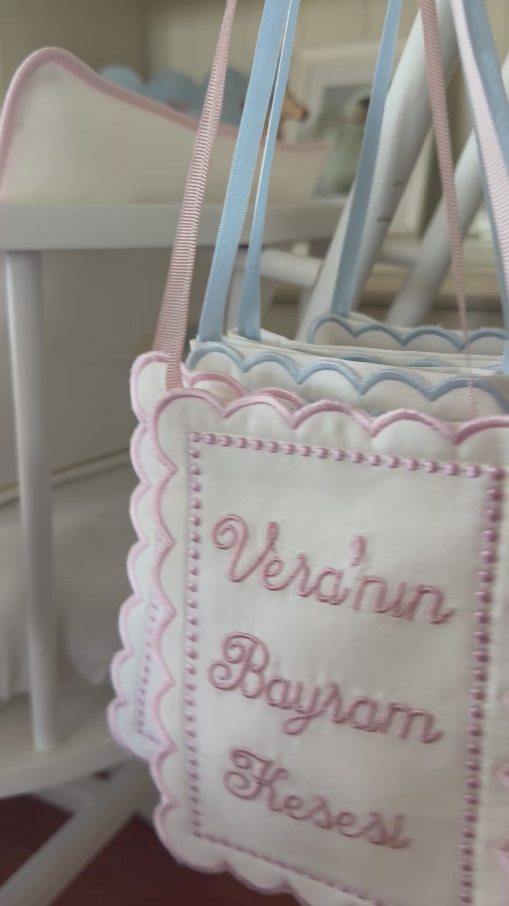 Kişiye Özel Bayram Kesesi Mavi Çerçeve